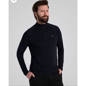 Paradox Black 1/4 Zip Merino Wool Long Sleeve Shirt XL